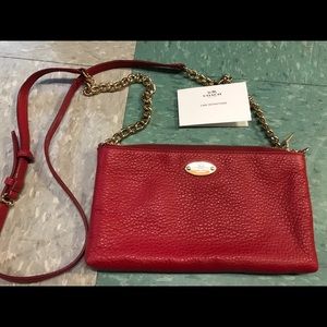 Coach red leather purse